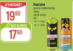 Globus Guarana sycený nealkoholický nápoj nabídka