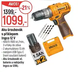 Globus Aku šroubovák s příklepem Ingco 12 V nabídka
