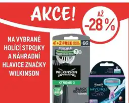 Globus Na vybrané holící strojky a náhradní hlavice značky WILKINSON nabídka