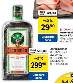 Tesco Jagermeister nabídka