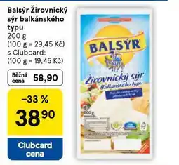 Tesco Balsýr žirovnický sýr balkánského typu nabídka