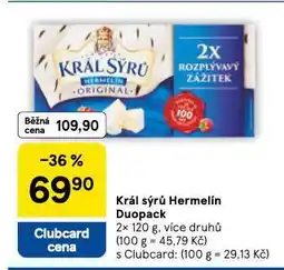 Tesco Král sýrů hermelín duopack nabídka