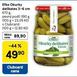 Tesco Efko okurky delikates nabídka