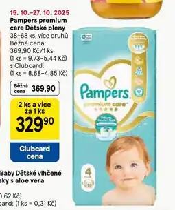 Tesco Pampers premium care dětské pleny nabídka