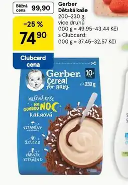 Tesco Gerber dětská kaše nabídka