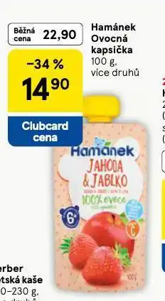 Tesco Hamánek ovocná kapsička nabídka