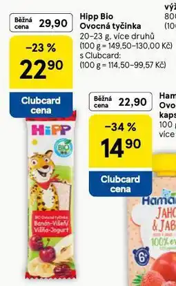 Tesco Hipp bio ovocná tyčinka nabídka