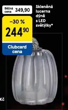 Tesco Skleněná lucerna dýně s led světýlky nabídka