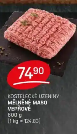 Flop Kostelecké uzeniny mělněné maso vepřové nabídka