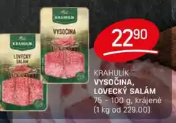 Flop Krahulik vysočina, lovecký salám nabídka