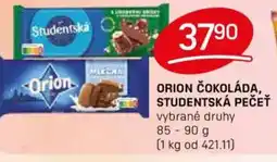 Flop Orion čokoláda, studentská pečeť nabídka