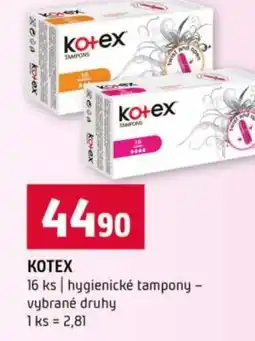 Terno Kotex hygienické tampony nabídka