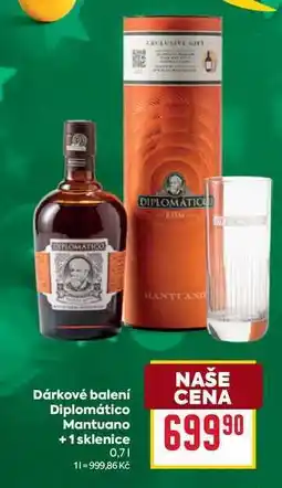 Billa Dárkové balení Diplomático Mantuano +1 sklenice 0,7l nabídka