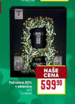 Billa Tatratea 52% + sklenice 0,7l nabídka