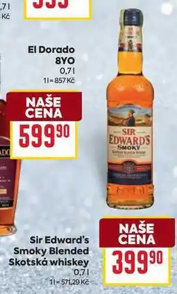 Billa Sir Edward's Smoky Blended Skotská whiskey 0,7l nabídka