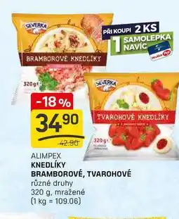 Flop KNEDLÍKY BRAMBOROVÉ, TVAROHOVÉ různé druhy 320 g, mražené nabídka