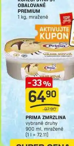 Flop PRIMA ZMRZLINA vybrané druhy 900 ml, mražené nabídka