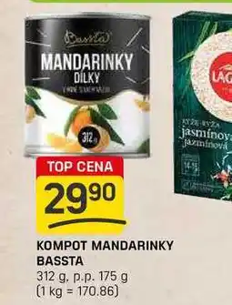 Flop KOMPOT MANDARINKY BASSTA 312 g. p.p. 175 g nabídka