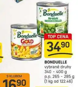 Flop BONDUELLE vybrané druhy 340 - 400 g p.p. 265 285 g nabídka