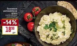Billa Česneková pomazánka se sýrem z pultu lahůdek cena za 100 g nabídka