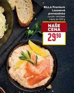 Billa BILLA Premium Lososová pomazánka z pultu lahůdek cena za 100 g nabídka