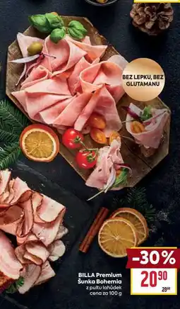Billa BILLA Premium Šunka Bohemia z pultu lahůdek cena za 100 g nabídka