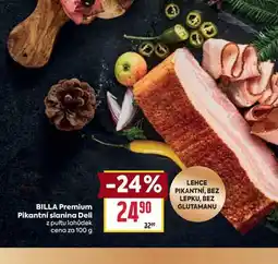 Billa BILLA Premium Pikantní slanina Deli z pultu lahůdek cena za 100 g nabídka