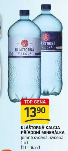 Flop KLÁŠTORNÁ KALCIA PŘÍRODNÍ MINERÁLKA jemně sycená, sycená 1,5l nabídka