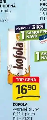 Flop KOFOLA vybrané druhy 0,33l, plech nabídka