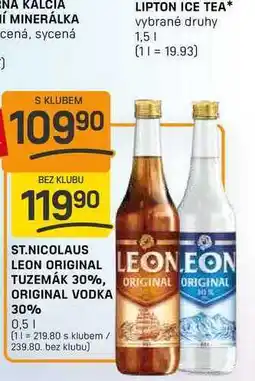 Flop ST.NICOLAUS LEON ORIGINAL TUZEMÁK 30%, ORIGINAL VODKA 30% 0,5l nabídka