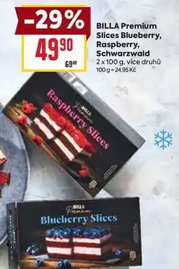 Billa BILLA Premium Slices Blueberry, Raspberry, Schwarzwald 2 x 100 g nabídka