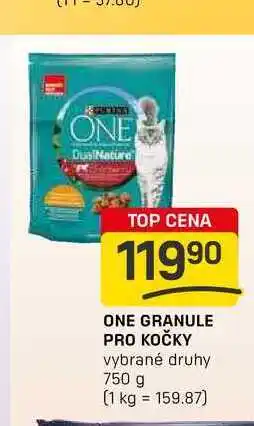 Flop ONE GRANULE PRO KOČKY vybrané druhy 750 g nabídka