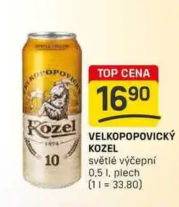 Flop VELKOPOPOVICKÝ KOZEL světlé výčepní 0,5l ,plech nabídka
