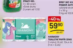 Flop HARMONY TOALETNÍ PAPÍR DINO 3 vrstvý, 8 rolí nabídka