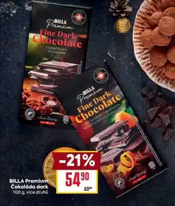 Billa BILLA Premium Čokoláda dark 100 g nabídka
