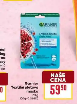 Billa Garnier Textilní pleťová maska 28 g nabídka