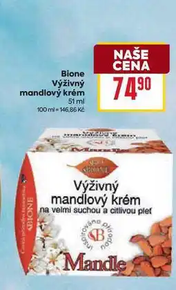 Billa Bione Výživný mandlový krém 51 ml nabídka
