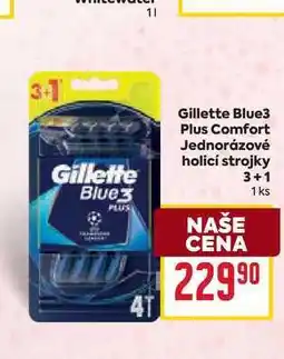 Billa Gillette Blue3 Plus Comfort Jednorázové holicí strojky 3+1 1ks nabídka