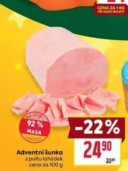 Billa Adventní šunka z pultu lahůdek cena za 100 g nabídka