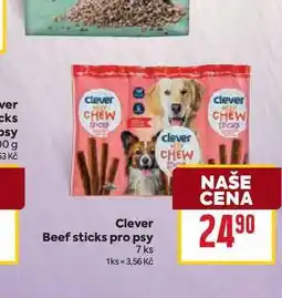 Billa Clever Beef sticks pro psy 7ks nabídka