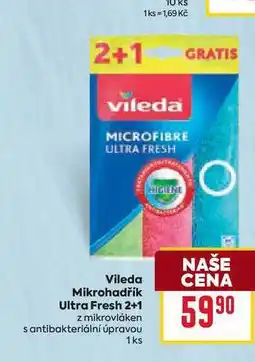 Billa Vileda Mikrohadřík Ultra Fresh 2+1 z mikrovláken s antibakteriální úpravou 1ks nabídka