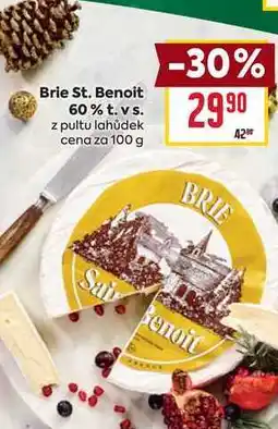 Billa Brie St. Benoit 60% t. vs. z pultu lahůdek cena za 100 g nabídka