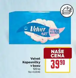 Billa Velvet Kapesníčky v boxu 120 ks nabídka