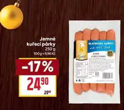 Billa Jemné kuřecí párky 250 g nabídka