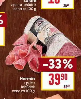 Billa Hermín z pultu lahůdek cena za 100 g nabídka