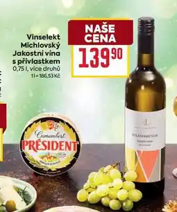 Billa Vinselekt Michlovský Jakostní vína s přívlastkem 0,75l nabídka