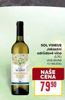 Billa SOL VINEUS Jakostní odrůdové víno 0,75l nabídka