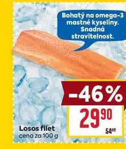 Billa Losos filet cena za 100g nabídka