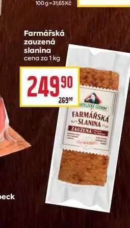 Billa Farmářská zauzená slanina cena za 1 kg nabídka
