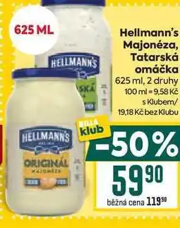 Billa Hellmann's Majonéza, Tatarská omáčka 625 ml nabídka